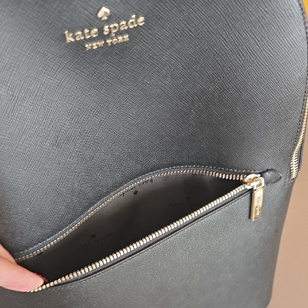 Kate Spade Black Leather Backpack with Gold Hardware - Picture 7 of 7